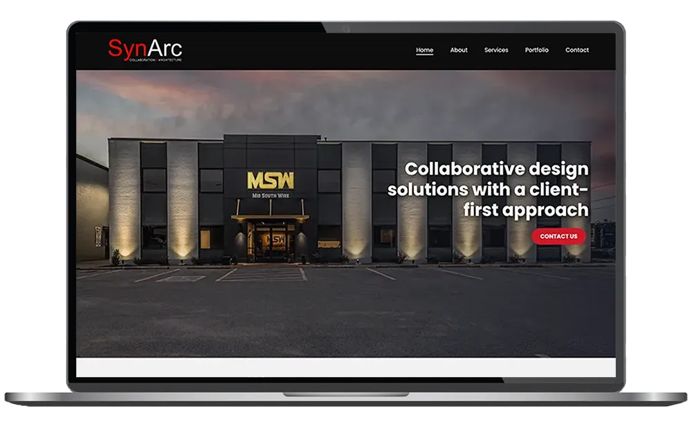 SynArc Laptop Homepage View